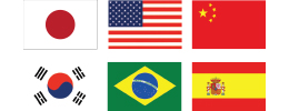 日本語を含む6ヶ国語対応